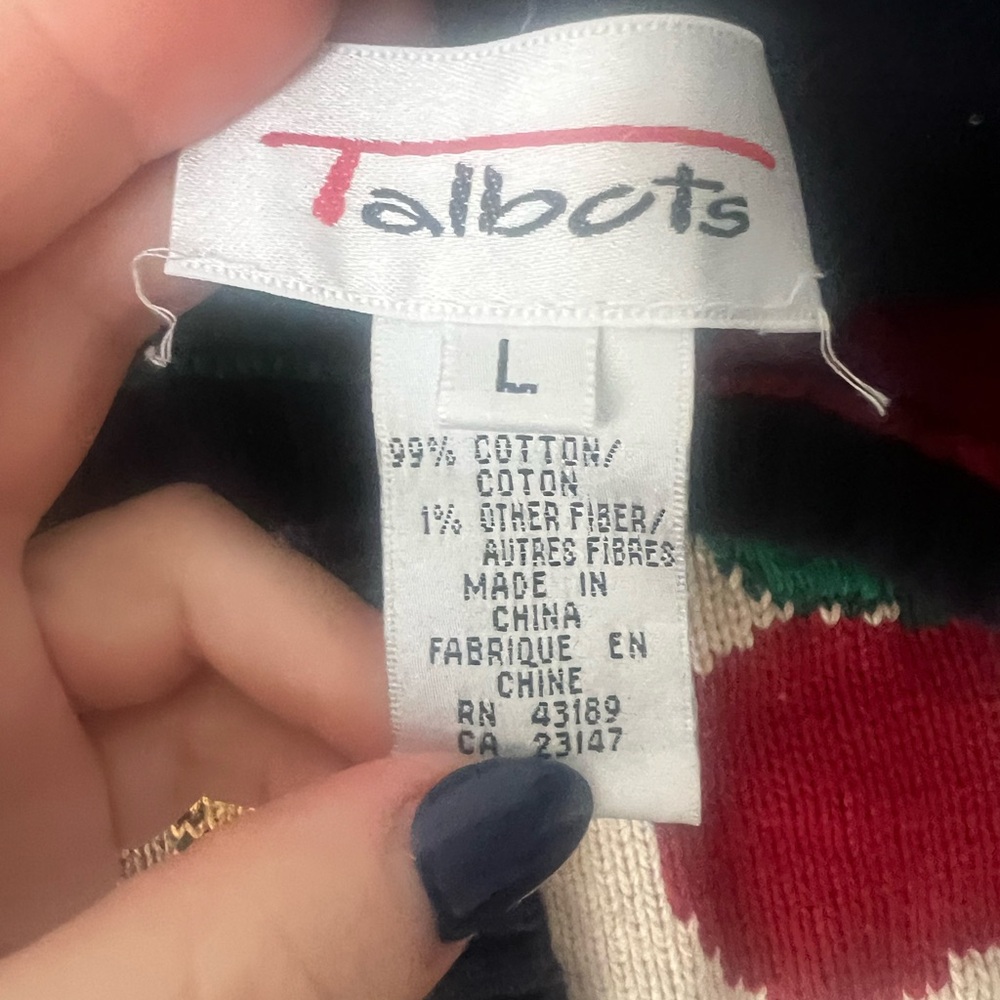 Talbots Multicolor Patchwork Cardigan With Gold B… - image 5